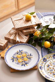 Hermia Juego de Servir Pasteles de 4 Piezas en Azul